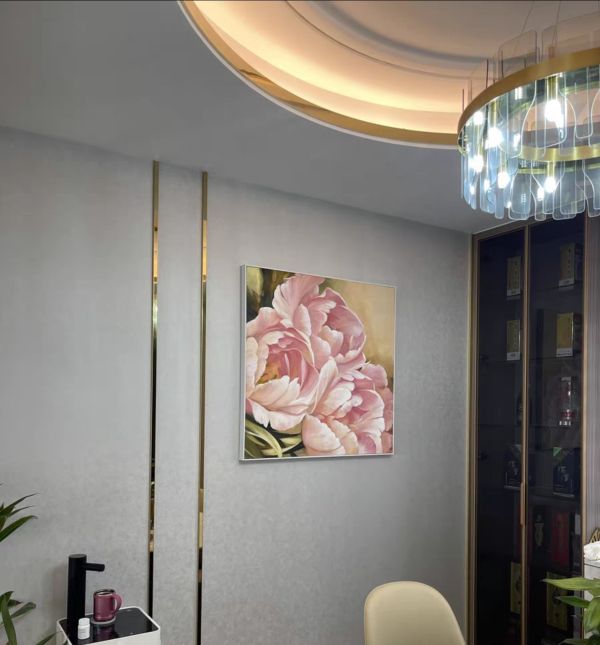 手繪油畫工筆牡丹花藝術掛畫裝飾畫買畫首選送禮自用 手繪油畫工筆牡丹花藝術掛畫裝飾畫買畫首選送禮自用