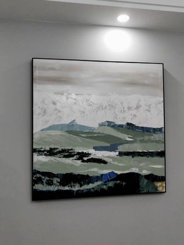 手繪油畫現代抽象墨綠海浪設計款裝飾畫買畫首選 手繪油畫現代抽象墨綠海浪設計款裝飾畫買畫首選