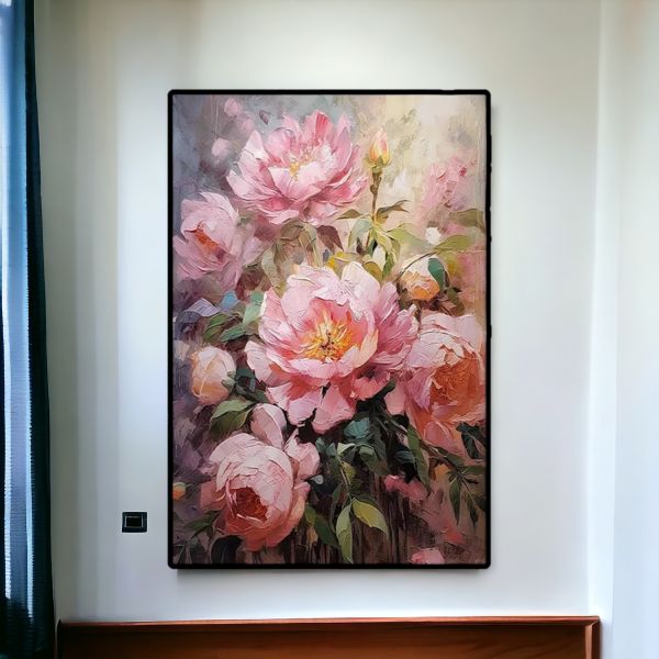 手繪油畫高訂款立體厚油牡丹花裝飾畫藝術掛畫送禮自用買畫首選 手繪油畫高訂款立體厚油牡丹花裝飾畫藝術掛畫送禮自用買畫首選