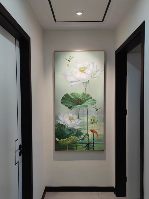 手繪油畫高訂款寫實荷葉連連裝飾畫藝術掛畫無框畫買畫首選 手繪油畫高訂款寫實荷葉連連裝飾畫藝術掛畫無框畫買畫首選