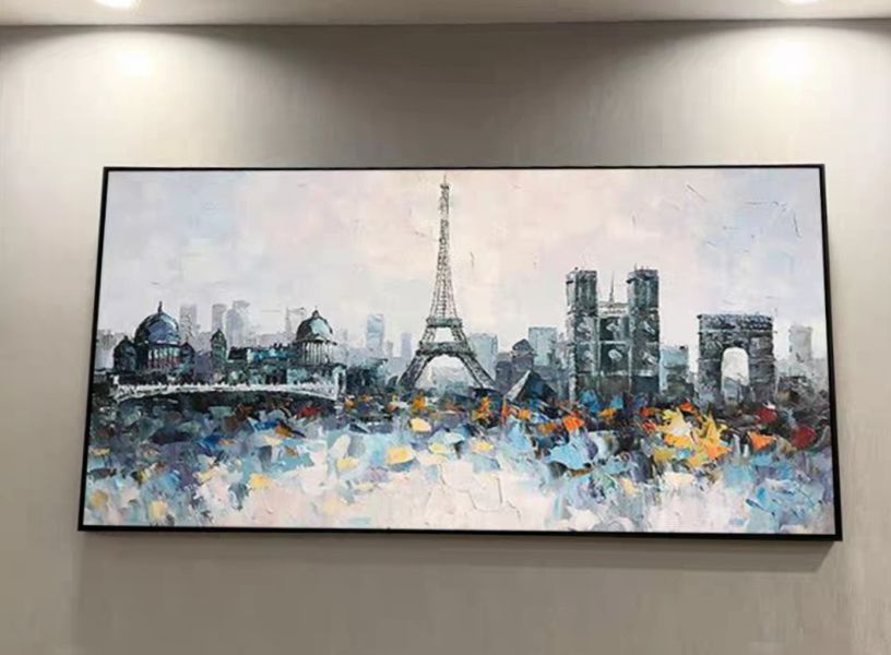 手繪油畫現代時尚巴黎鐵塔裝飾畫藝術掛畫設計師推薦 手繪油畫現代時尚巴黎鐵塔裝飾畫藝術掛畫設計師推薦