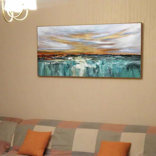 手繪油畫極光設計款藝術掛畫客廳沙發牆裝飾畫 手繪油畫極光設計款藝術掛畫客廳沙發牆裝飾畫