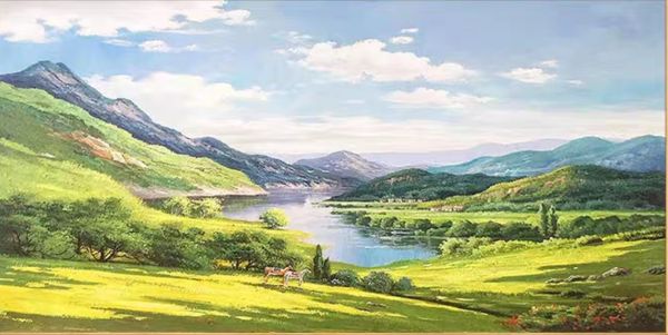 手繪油畫木質宅柔和清新風景裝飾畫藝術掛畫沙發牆買畫首選 手繪油畫木質宅柔和歐風風景裝飾畫藝術掛畫沙發牆買畫首選