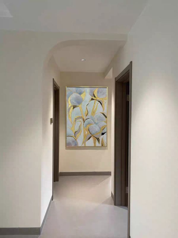 手繪油畫金箔花卉抽象藝術掛畫沙發牆玄關裝飾畫買畫首選 手繪油畫金箔花卉抽象藝術掛畫裝飾畫買畫首選