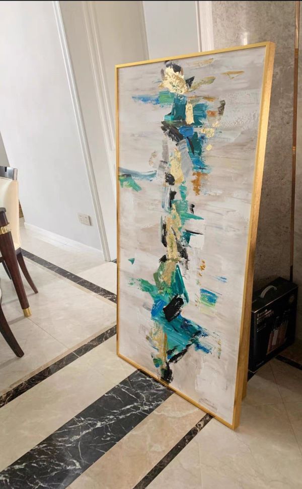 手繪油畫現代金箔抽象藝術掛畫設計師推薦裝飾畫 手繪油畫現代金箔抽象藝術掛畫設計師推薦裝飾畫
