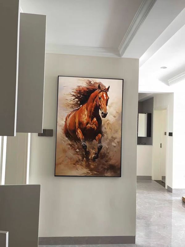 手繪油畫一馬當先馬到成功駿馬圖辦公室客廳裝飾畫買畫首選 手繪油畫一馬當先馬到成功駿馬圖辦公室客廳裝飾畫買畫首選