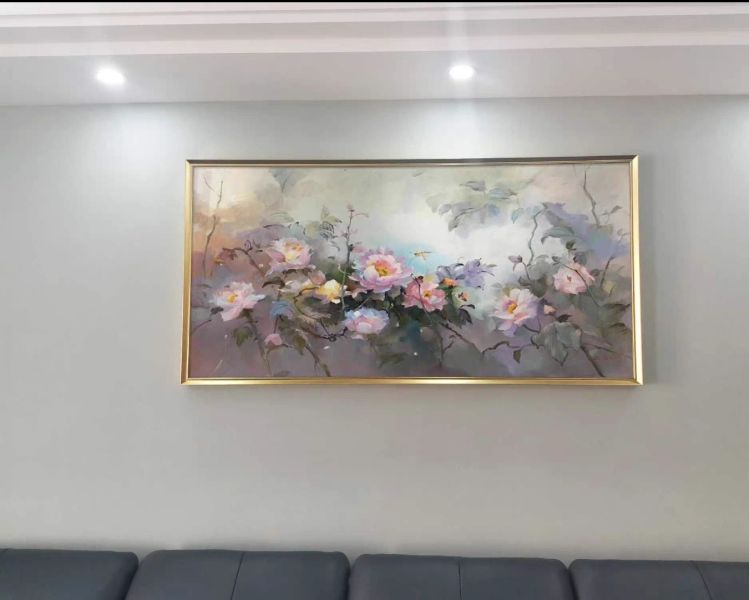 手繪油畫現代抽象牡丹花高檔細緻裝飾畫藝術掛畫沙發牆 手繪油畫現代抽象牡丹花高檔細緻裝飾畫藝術掛畫沙發牆