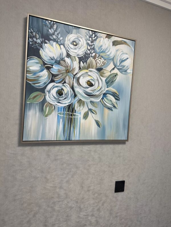 手繪油畫典雅氣息花卉客廳玄關裝飾畫藝術掛畫送禮自用 手繪油畫典雅氣息花卉客廳玄關裝飾畫藝術掛畫送禮自用