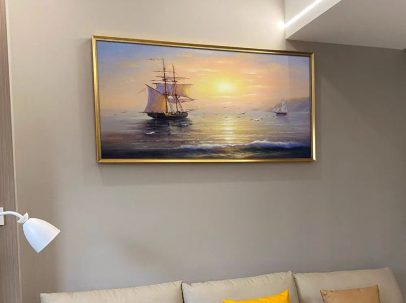 手繪油畫滿載而歸大船入港海上風景裝飾畫設計師推薦買畫首選 手繪油畫滿載而歸大船入港海上風景裝飾畫設計師推薦買畫首選