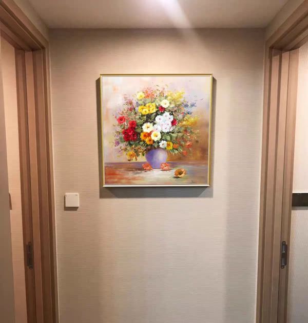 手繪油畫優雅歐式瓶中花裝飾畫藝術掛畫客廳玄關掛畫 手繪油畫優雅歐式瓶中花裝飾畫藝術掛畫客廳玄關掛畫