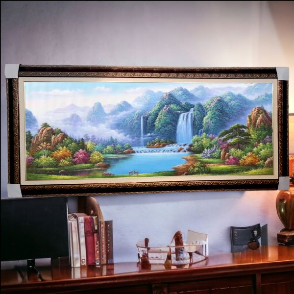手繪油畫雙祿招財聚寶盆風水畫財位必備買畫首選 手繪油畫雙祿招財聚寶盆風水畫財位必備買畫首選