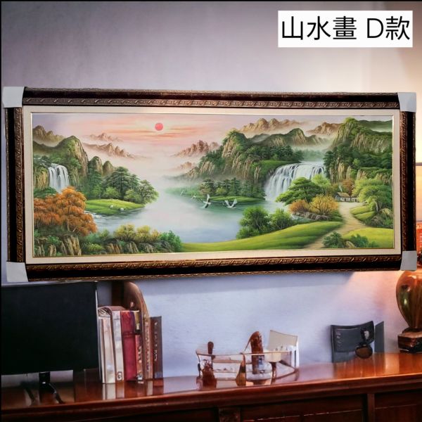 精選五款手繪油畫旭日東昇八方聚財山水畫風水畫命理師推薦掛畫辦公室必備買畫首選 招財掛畫, 流水畫, 山水畫, 風水 畫, 招財山水畫, 開運招財畫, 辦公室掛畫,買畫,新麗畫廊