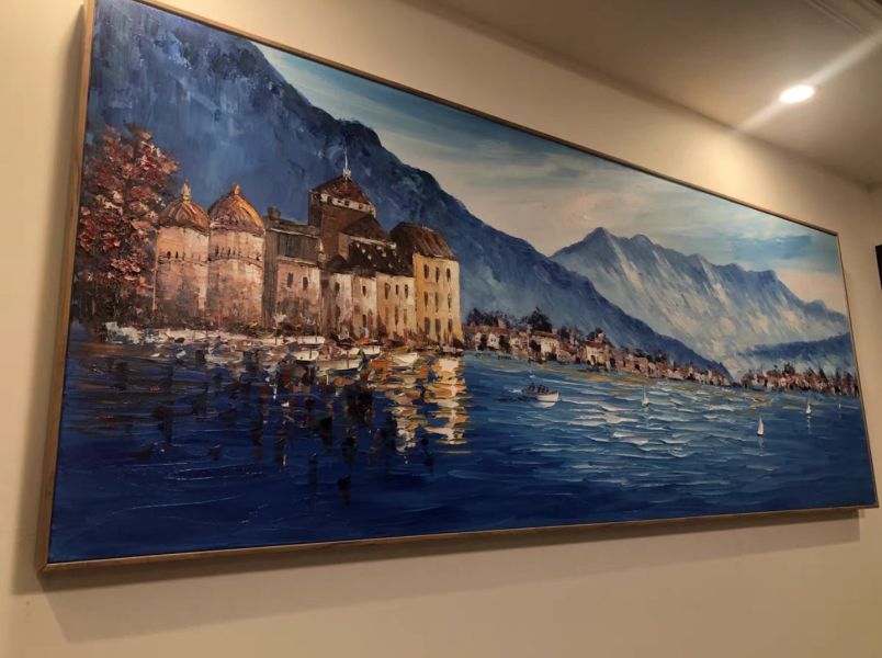 手繪油畫歐洲湛藍海景裝飾畫設計師買畫首選 手繪油畫歐洲湛藍海景裝飾畫設計師買畫首選