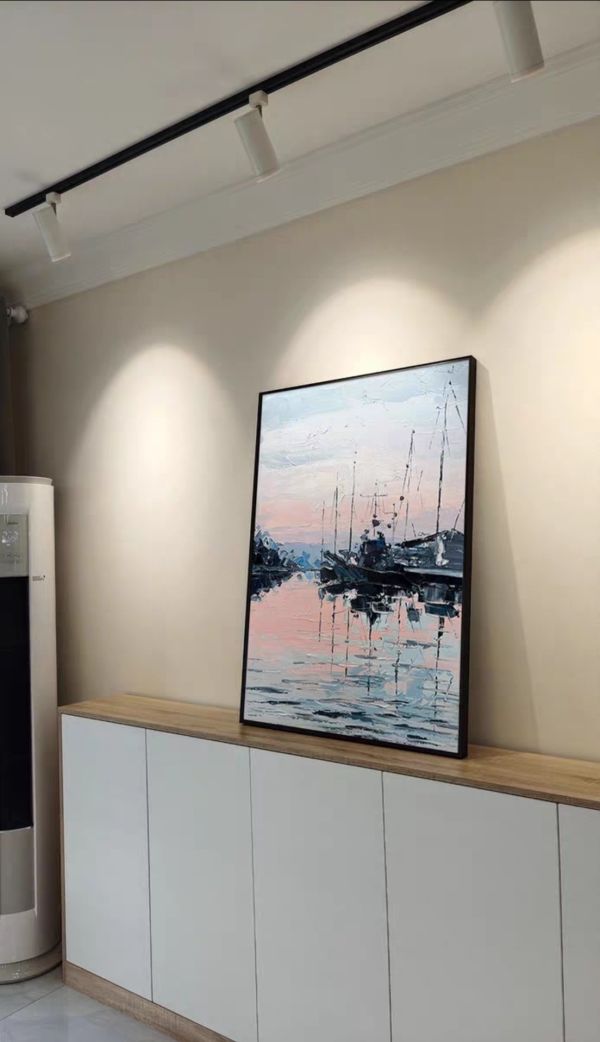 手繪油畫歐式小船風景裝飾畫買畫首選藝術掛畫 手繪油畫歐式小船風景裝飾畫買畫首選藝術掛畫