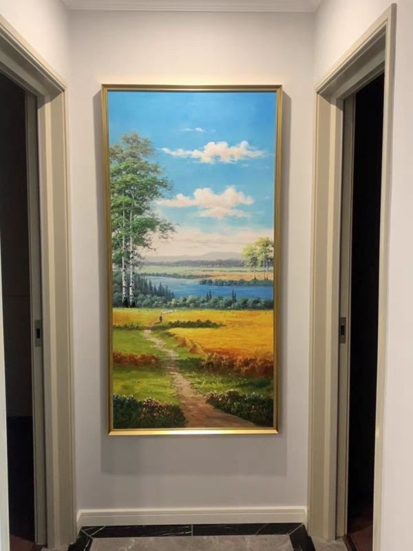 手繪油畫美式鄉村黃金稻穗沙發牆裝飾畫藝術掛畫送禮自用 手繪油畫美式鄉村黃金稻穗沙發牆裝飾畫藝術掛畫送禮自用