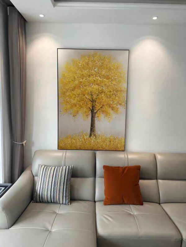 手繪油畫現代招財黃金樹裝飾畫藝術掛畫送禮自用買畫首選 手繪油畫現代招財黃金樹裝飾畫藝術掛畫送禮自用買畫首選