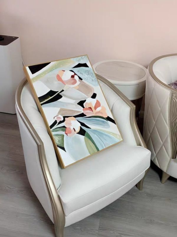 手繪油畫莫蘭迪花卉優雅氣質裝飾畫掛畫適開業美甲美容 手繪油畫莫蘭迪花卉優雅氣質裝飾畫掛畫適開業美甲美容