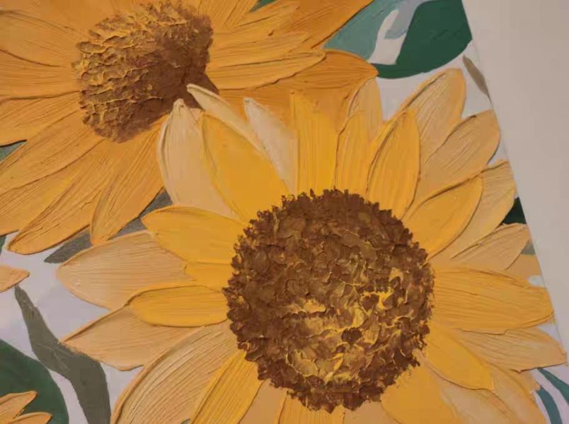 手繪油畫陽光向日葵大地色系設計師推薦買畫首選 手繪油畫陽光向日葵大地色系設計師推薦買畫首選