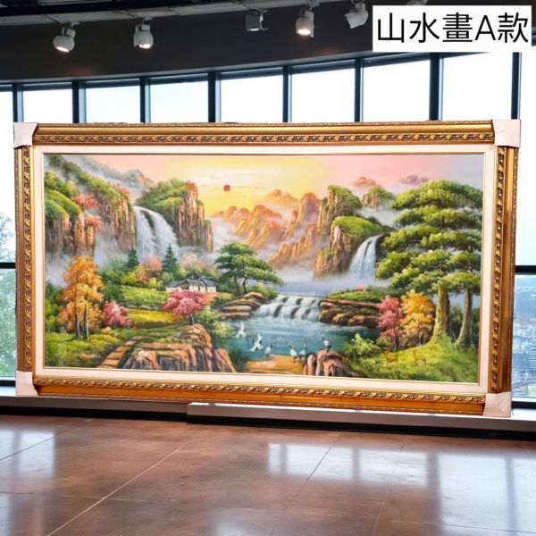 手繪油畫多款精選招財聚寶盆山水畫風水師推薦風水掛畫財位必備首選 風水 山, 山 畫, 山水風景風水畫, 風水山, 裝飾掛畫,買畫,新麗畫廊
