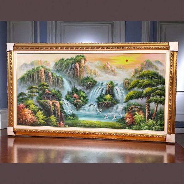 手繪油畫招財五路聚寶盆風水師財位必備掛畫買畫首選送禮自用 手繪油畫招財五路聚寶盆風水師財位必備掛畫買畫首選送禮自用