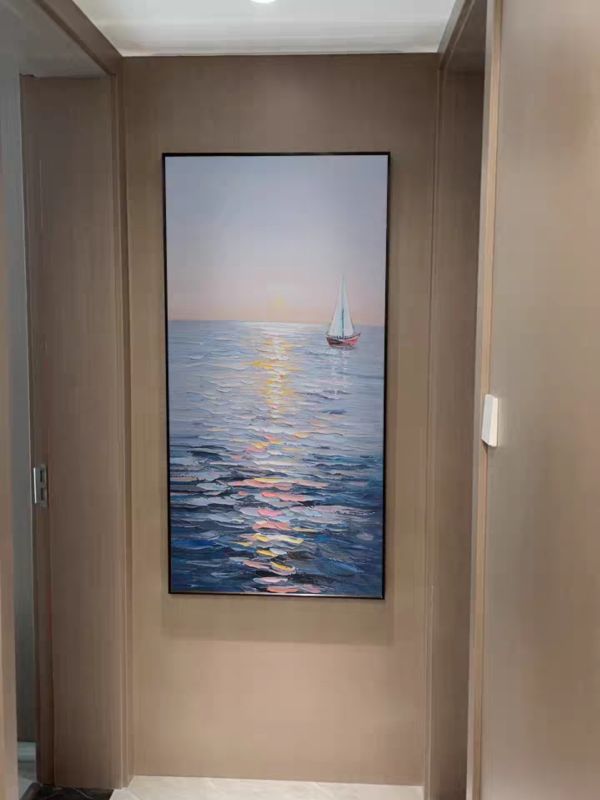 手繪油畫蔚藍大海無框畫裝飾畫客廳玄關掛畫送禮自用玄關掛畫四十年畫廊老店經營品質保證 畫 海, 買畫, 風景畫, 掛画, 靠山畫, 開店送禮, 送禮黃金, 畫海, 招財圖, 鹿 畫, 豐收畫, 船畫,