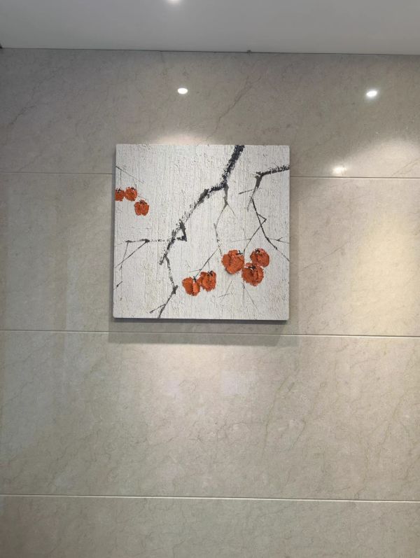 手繪油畫現代吉祥柿柿平安事事如意裝飾畫無框畫 手繪油畫現代吉祥柿柿平安事事如意裝飾畫無框畫