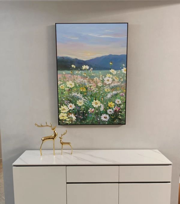 手繪油畫 ❲浪漫花園❳ 療癒系風景裝飾掛畫走廊玄關客廳沙發牆 