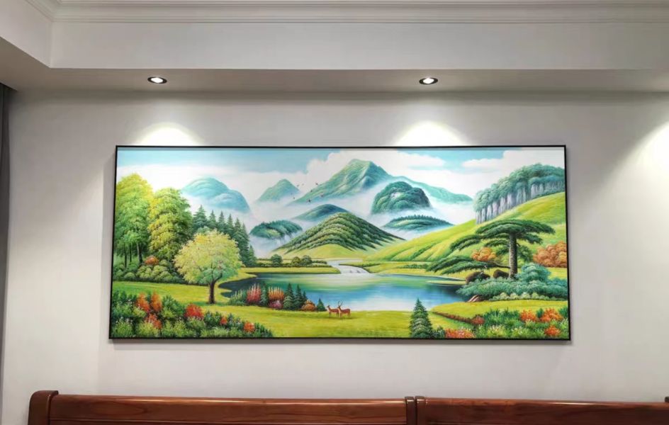 手繪油畫歐式山水畫靠山聚寶盆風水師推薦客廳辦公室掛畫風水畫送禮自用 手繪油畫歐式山水畫靠山聚寶盆風水師推薦客廳辦公室掛畫風水畫送禮自用