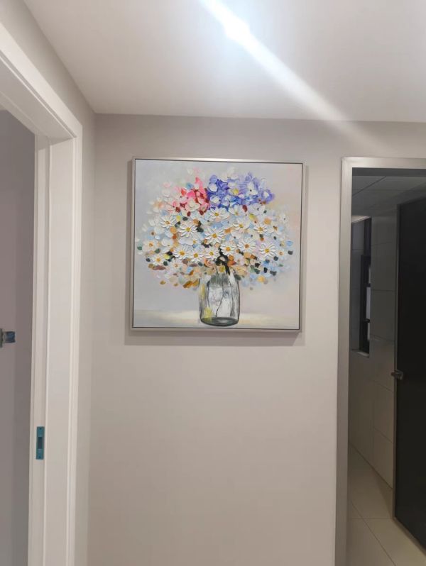 手繪油畫餐桌必備畫作溫馨花卉藝術掛畫買畫首選送禮自用 掛畫, 油畫, 開運招財, 客廳掛畫, 招財, 買畫,新麗畫廊,桃園買畫