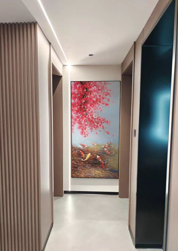 手繪油畫現代九如魚富貴有餘裝飾畫玄關沙發牆買畫首選 手繪油畫現代九如魚富貴有餘裝飾畫玄關沙發牆買畫首選