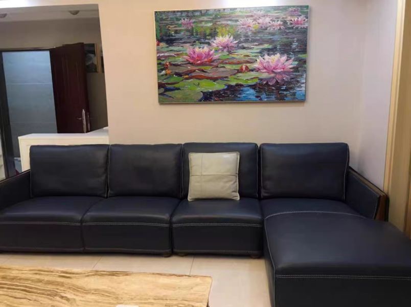 手繪油畫寫實風格荷葉蓮蓮藝術掛畫裝飾畫客廳沙發牆 手繪油畫寫實風格荷葉蓮蓮藝術掛畫裝飾畫客廳沙發牆