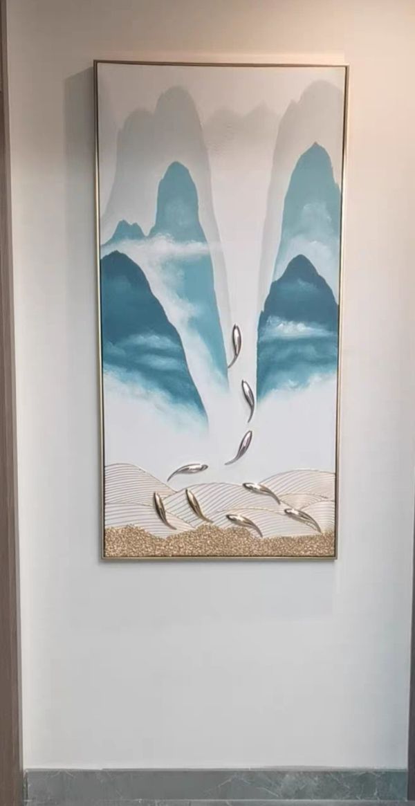 獨家手繪油畫立體九如魚力爭上游裝飾畫藝術掛畫 獨家手繪油畫立體九如魚力爭上游裝飾畫藝術掛畫