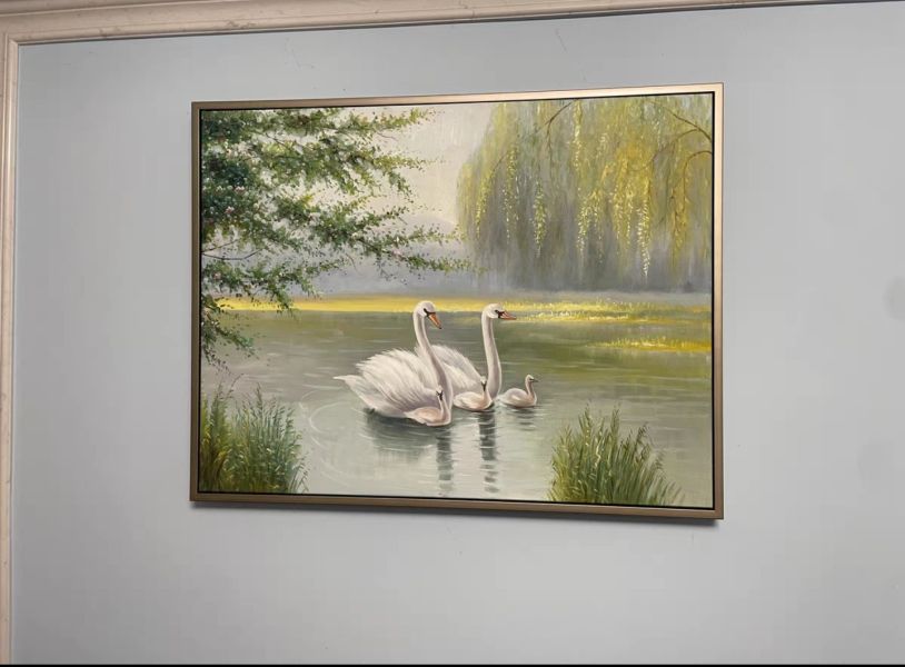 手繪油畫歐式天鵝湖裝飾畫設計師推薦買畫首選送禮自用 手繪油畫歐式天鵝湖裝飾畫設計師推薦買畫首選送禮自用