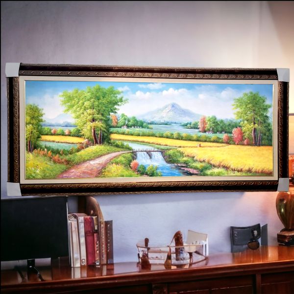 手繪油畫招財開運黃金大豐收山水畫送禮自用買畫首選 手繪油畫招財開運黃金大豐收山水畫送禮自用買畫首選