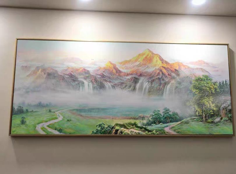 手繪油畫歐式金山財路亨通裝飾畫藝術掛畫沙發牆買畫首選 手繪油畫歐式山水財路亨通裝飾畫藝術掛畫買畫首選