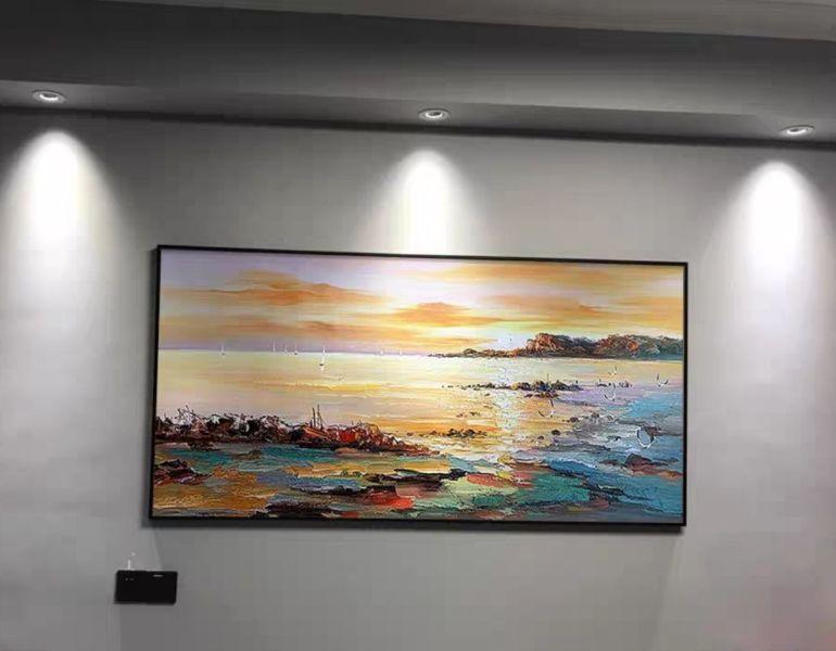 手繪油畫晨曦光景沙發牆客廳裝飾畫民宿五星飯店藝術掛畫 手繪油畫晨曦光景沙發牆客廳裝飾畫民宿五星飯店藝術掛畫