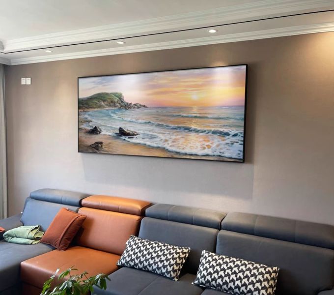 手繪油畫高訂款海邊晨曦客廳沙發牆裝飾畫藝術掛畫送禮首選 手繪油畫高訂款海邊晨曦客廳沙發牆裝飾畫藝術掛畫送禮首選