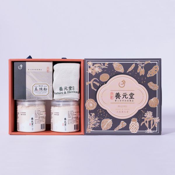 中秋臻藏禮盒(中款A) 送禮,中秋節,健康,養生,漢方,心意,珍珠粉,養顏美容,草本,保養,杏仁粉,補氣,養氣