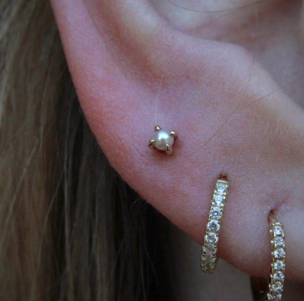 BD-天然淡水珍珠 40en歐美耳飾,歐美耳環,14K耳環,不過敏耳環,歐美風格,14k純金,輕奢耳飾,鈦金屬,鈦合金