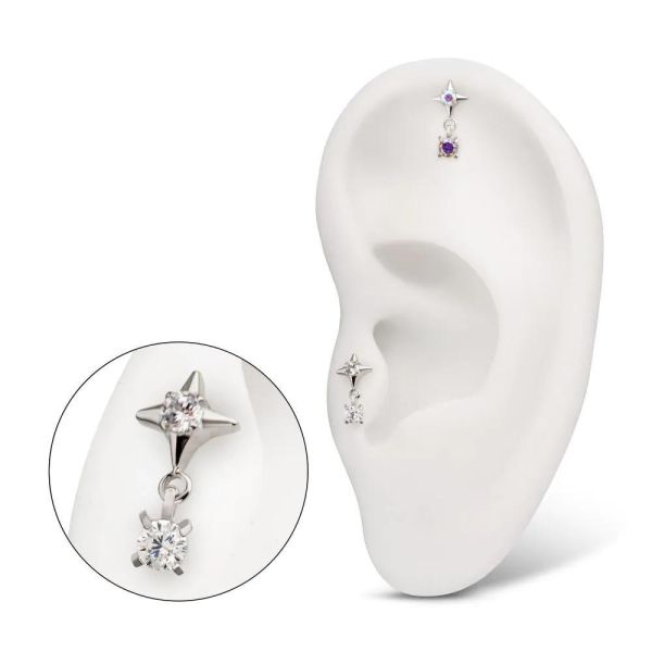 Platinum PVD-閃耀掛墜 40en歐美耳飾,歐美耳環,14K耳環,不過敏耳環,歐美風格,14k純金,輕奢耳飾,鈦金屬,鈦合金