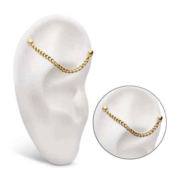 24K PVD-耳窩掛鏈 40en歐美耳飾,歐美耳環,14K耳環,不過敏耳環,歐美風格,14k純金,輕奢耳飾,實驗室培育鑽
