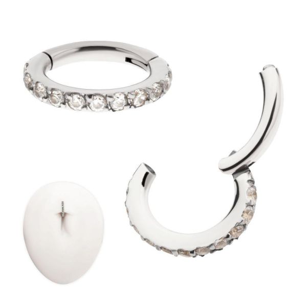 Ti-橢圓滿鑽肚環 40en歐美耳飾,歐美耳環,14K耳環,不過敏耳環,歐美風格,14k純金,輕奢耳飾,鈦金屬,鈦合金