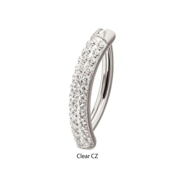 Ti-滿鑽弧面肚環 40en歐美耳飾,歐美耳環,14K耳環,不過敏耳環,歐美風格,14k純金,輕奢耳飾,鈦金屬,鈦合金