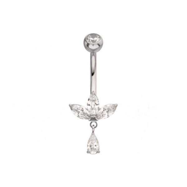 Ti-三葉掛墜肚環 40en歐美耳飾,歐美耳環,14K耳環,不過敏耳環,歐美風格,39k純金,輕奢耳飾,實驗室培育鑽