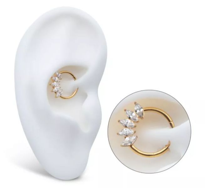 24K PVD-五梨鑽環 40en歐美耳飾,歐美耳環,14K耳環,不過敏耳環,歐美風格,15k純金,輕奢耳飾,實驗室培育鑽
