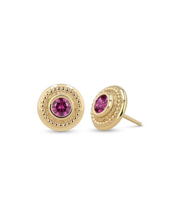 Anatometal-18K鑲鑽復古圓盤 40en歐美耳飾,歐美耳環,14K耳環,不過敏耳環,歐美風格,19k純金,輕奢耳飾,實驗室培育鑽