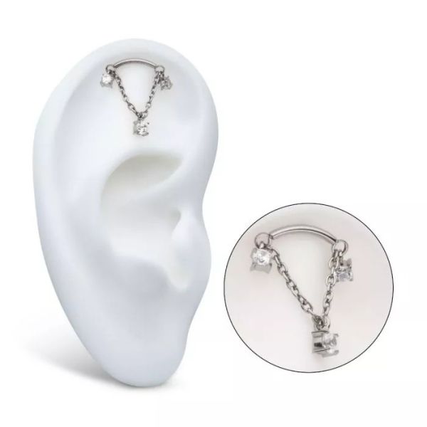 Ti-三鑽特殊隱藏環 40en歐美耳飾,歐美耳環,14K耳環,不過敏耳環,歐美風格,14k純金,輕奢耳飾,鈦金屬,鈦合金