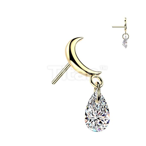 24K PVD-月之淚滴 40en歐美耳飾,歐美耳環,14K耳環,不過敏耳環,歐美風格,14k純金,輕奢耳飾,鈦金屬,鈦合金