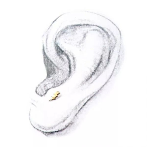 14K-素面大閃電 40en歐美耳飾,歐美耳環,14K耳環,不過敏耳環,歐美風格,14k純金,輕奢耳飾