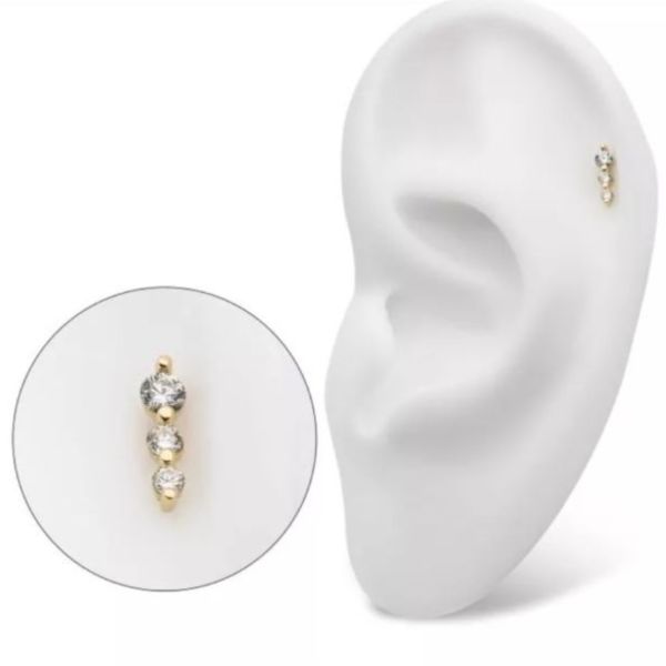 LGD-流星3鑽 40en歐美耳飾,歐美耳環,14K耳環,不過敏耳環,歐美風格,14k純金,輕奢耳飾,實驗室培育鑽